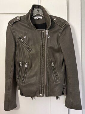 IRO Buttery Lambskin Moto Jacket - Distressed Taupe - MINT Condition